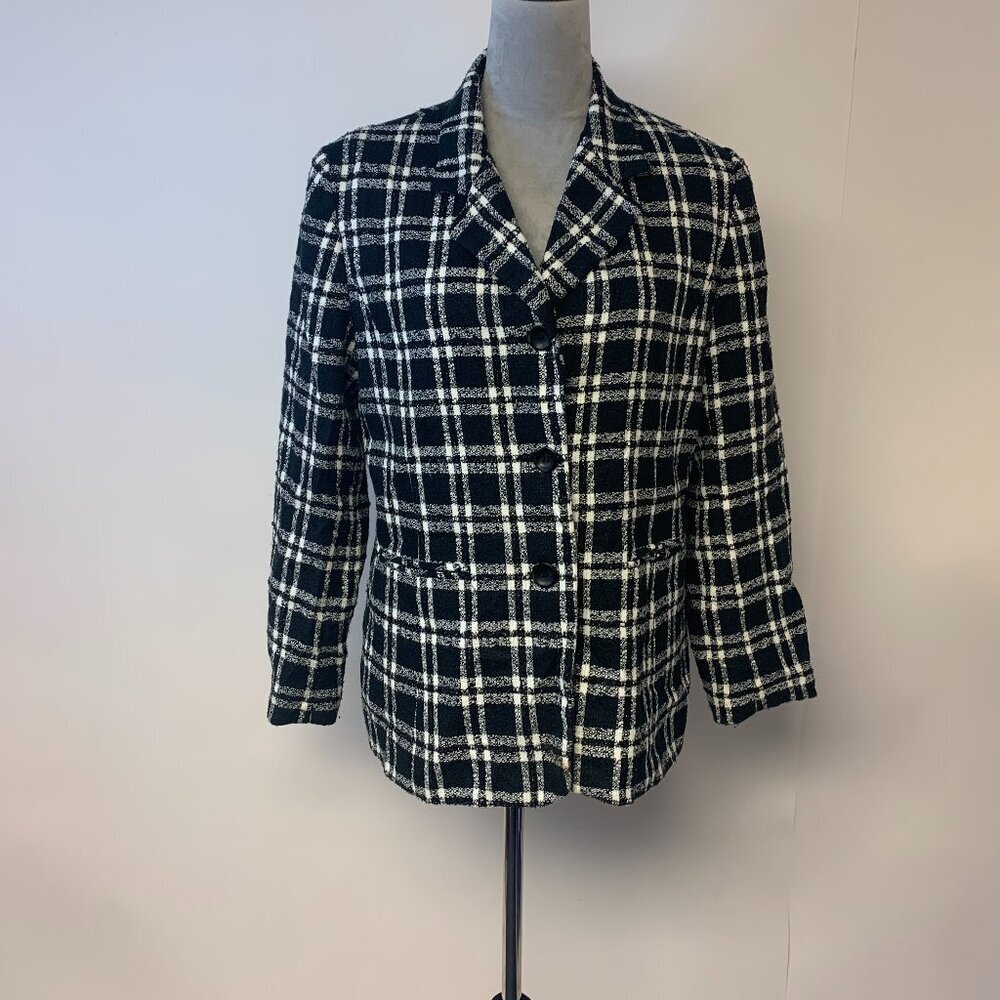 Norton McNaughton Blazer Plaid 90s Preppy Office Business Causal Womens SZ 12P